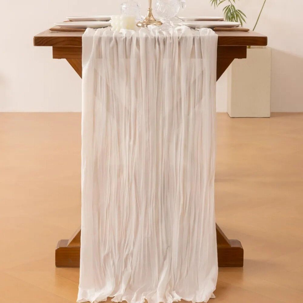 Ivory Gauze Table Runner NEW
